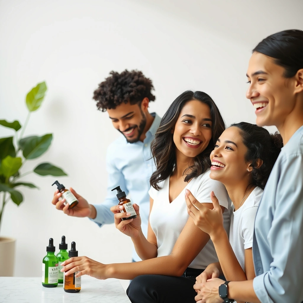 Happy customers using Premium Health & Beauty natural products in their daily wellness routine